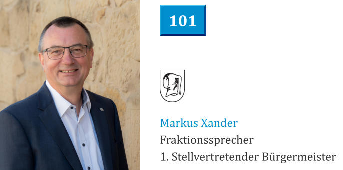 Markus Xander Fraktionssprecher 1. Stellvertretender Bürgermeister 101